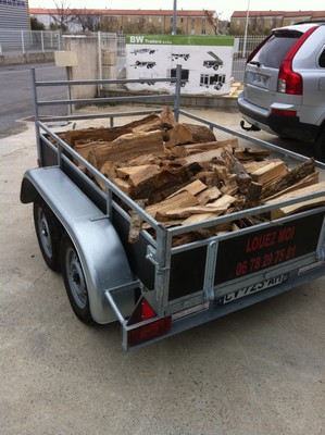Remorque carean bois 2 essieux 750kg sans freins 250x130